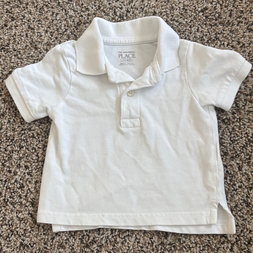 The Children's Place Infant White Short Sleeve Polo Top 6-9 Months
